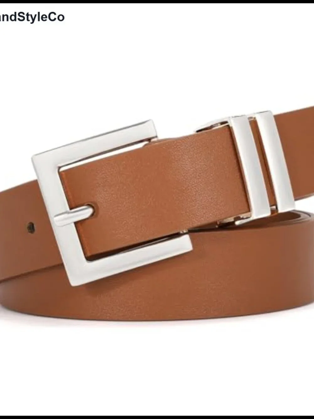 Women's Faux Leather Belt Square Buckle Waist Belt for Jeans Dresses